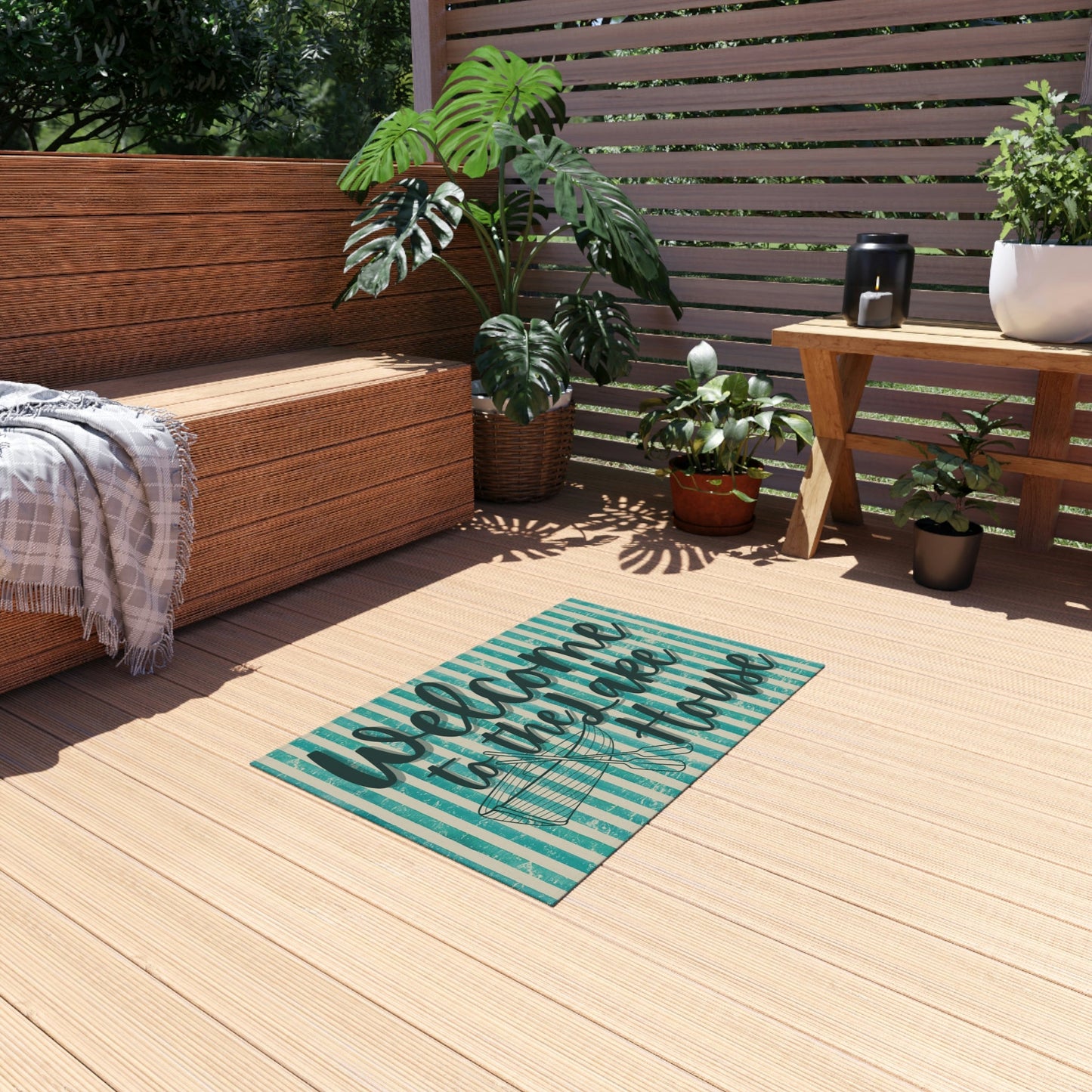 Red Lake House Rug - Outdoor Rug for your Home, Campsite, or Vacation Rental