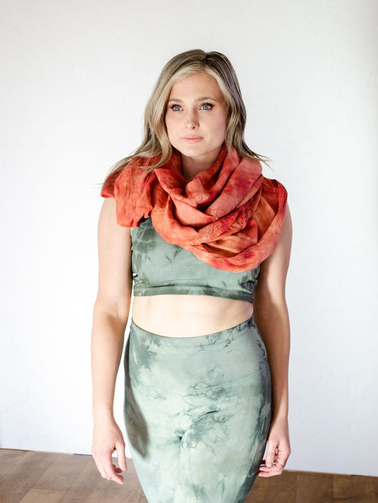 TieDye Crop Top in Olive + Sage - Tie Dye Cropped Tank by 1 Life