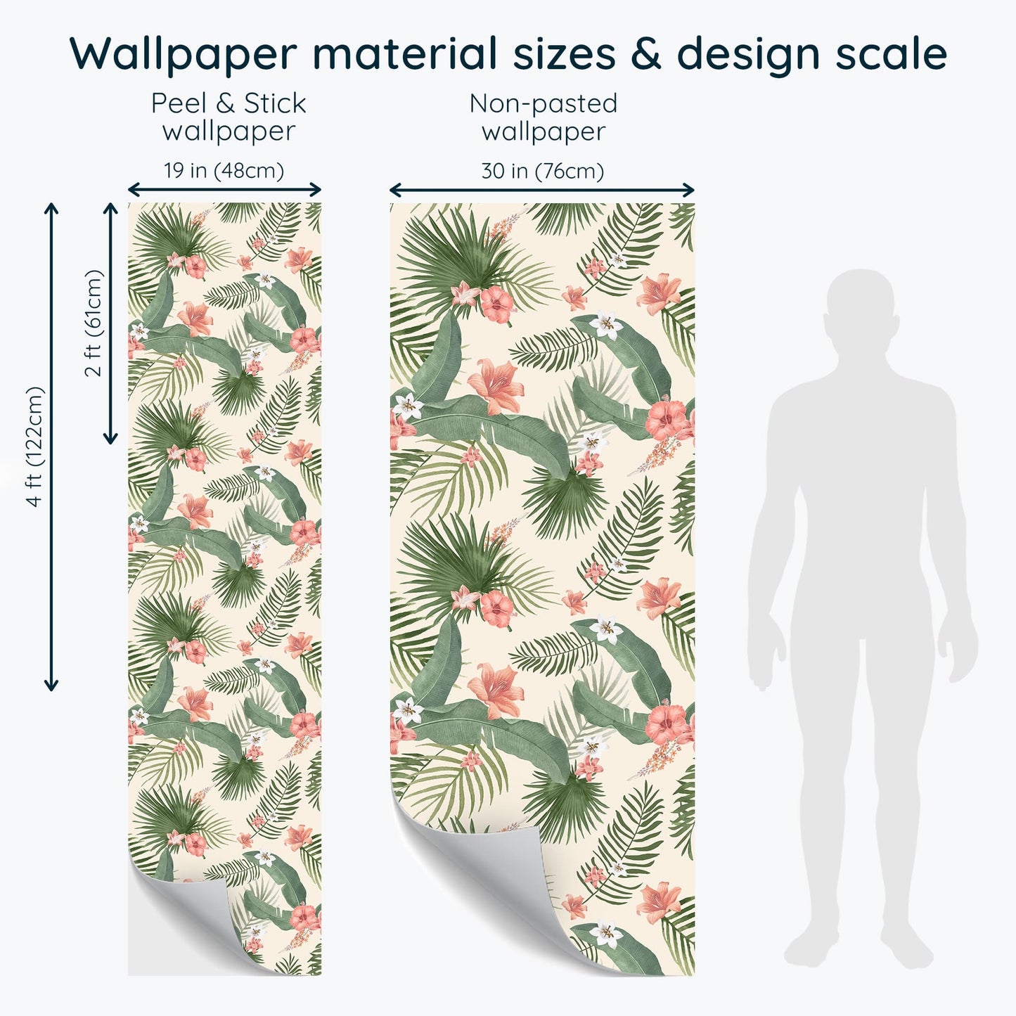 Classy Vintage-Inspired Tropical Peel and Stick or Traditional Wallpaper