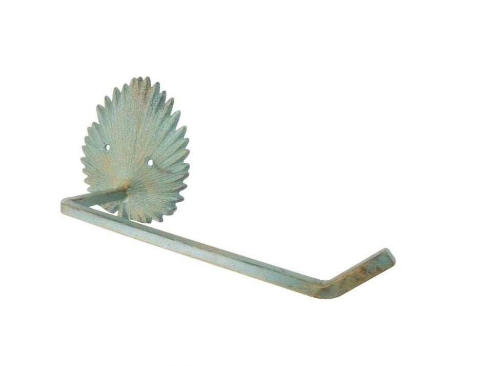 Cast Iron 10.5” Tropical Palm Toilet Paper Holder