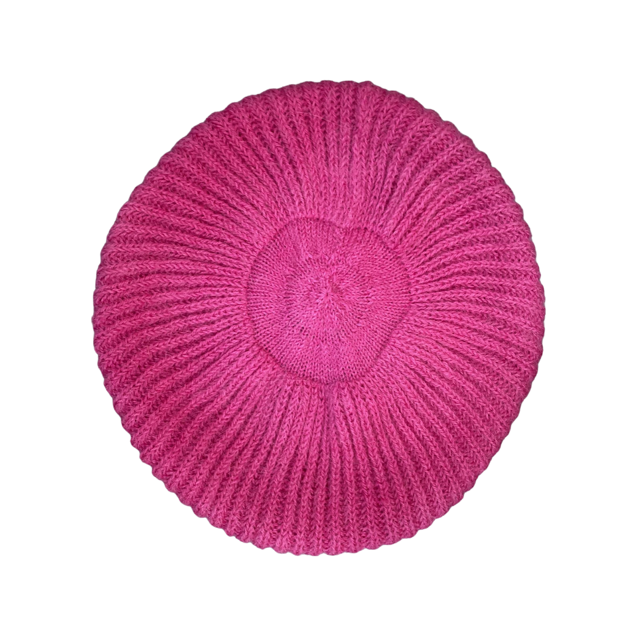 Hand-Dyed Alpaca Wool Beret by 1 Life - Electric Orchid Color