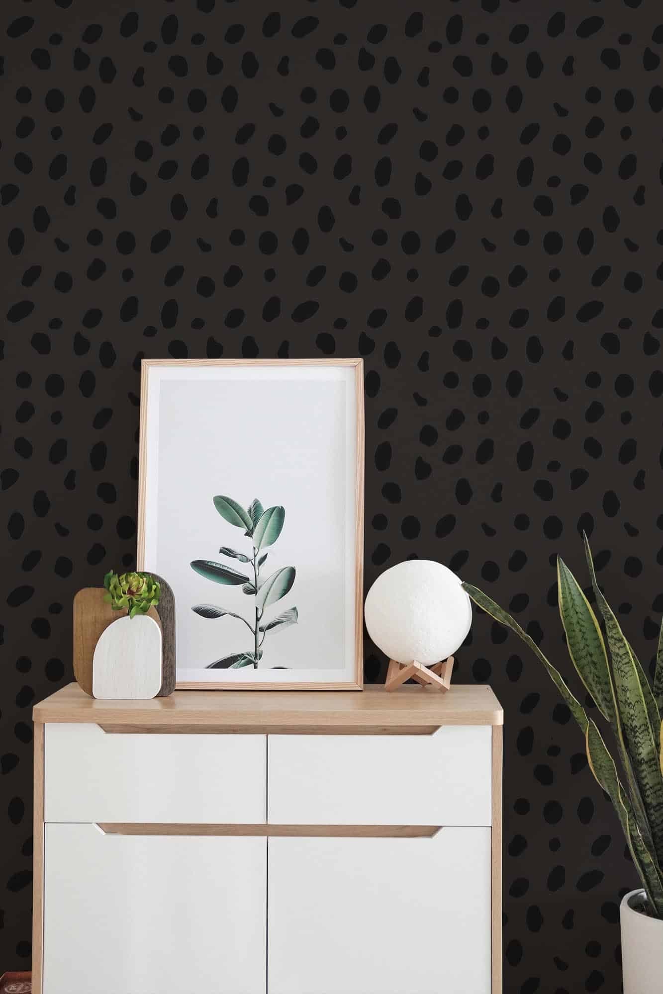 Chic Cheetah Print Wallpaper for Camper or Home - Black Peel and Stick or Traditional Wallpaper