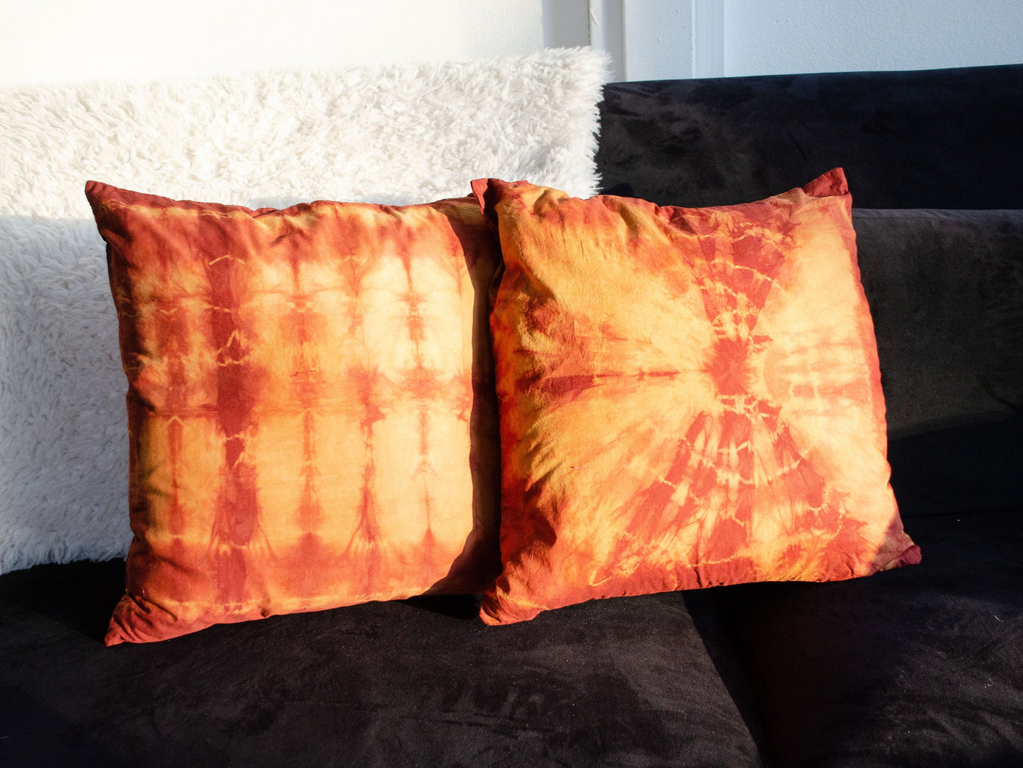2 Hand-Dyed Pillowcases - Tie Dye Pillowcases in Lava Rock Colors by 1 Life