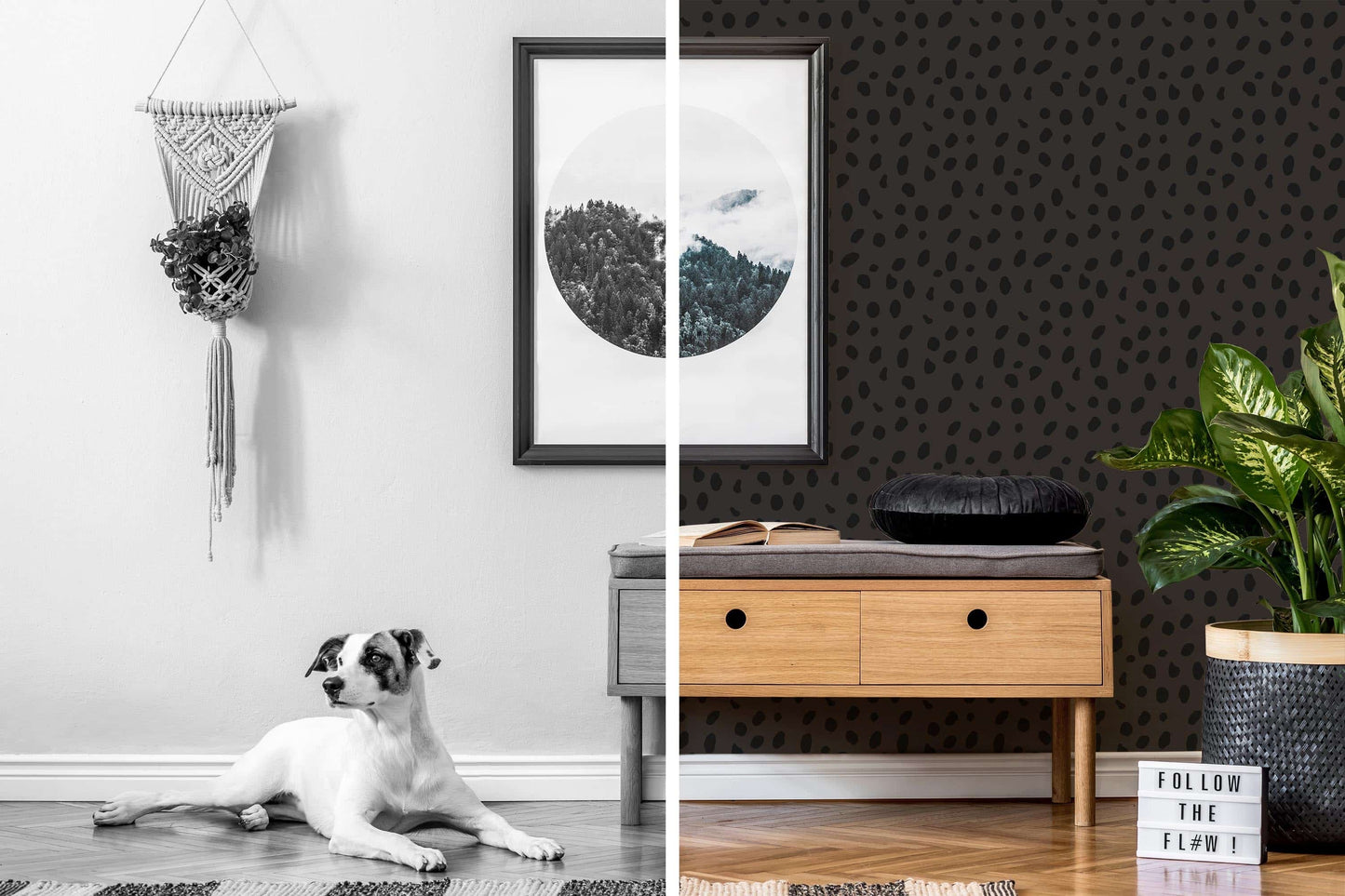 Chic Cheetah Print Wallpaper for Camper or Home - Black Peel and Stick or Traditional Wallpaper