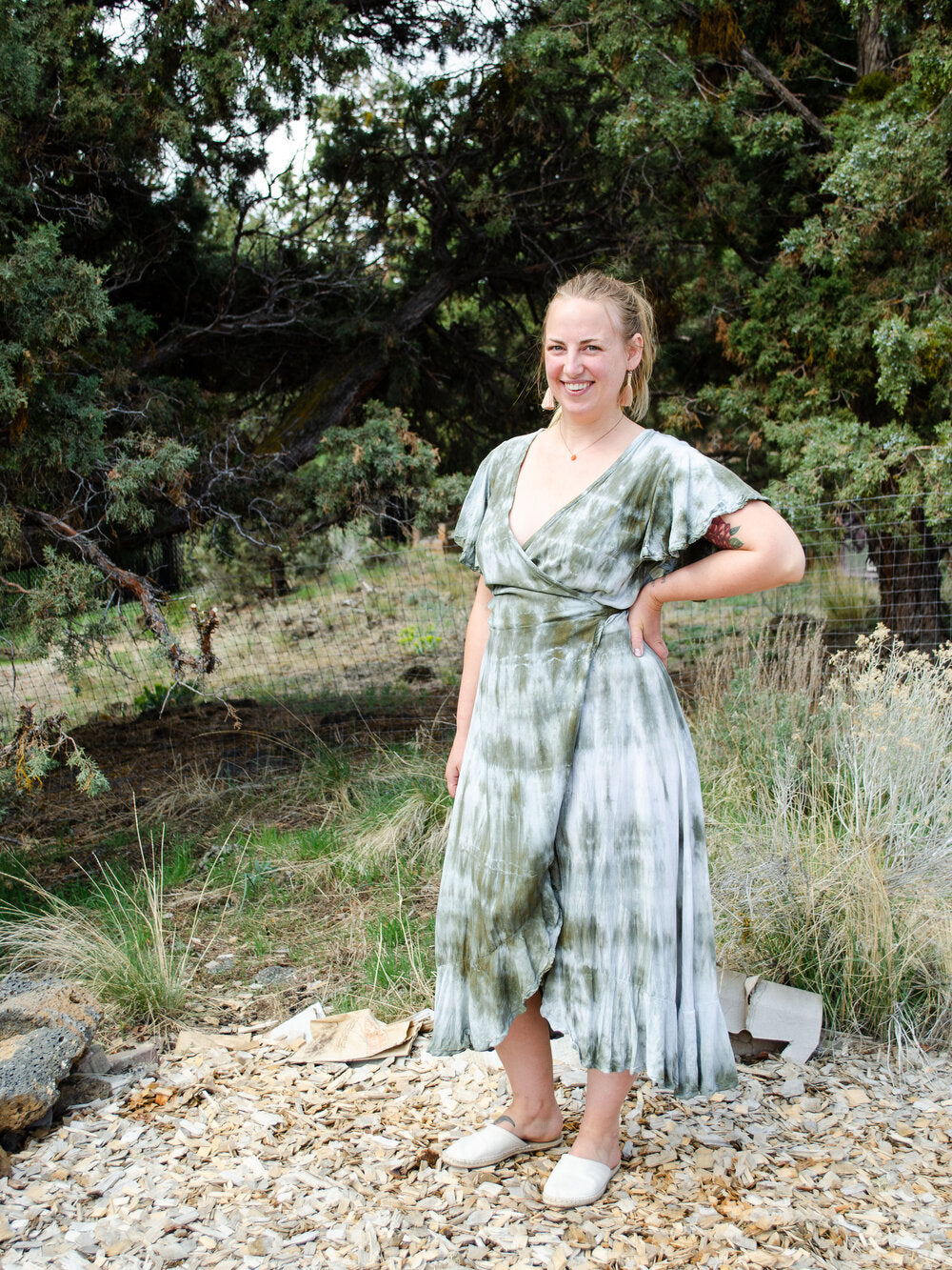 The Celebration Wrap Dress by 1 Life - Olive + Sage Colors