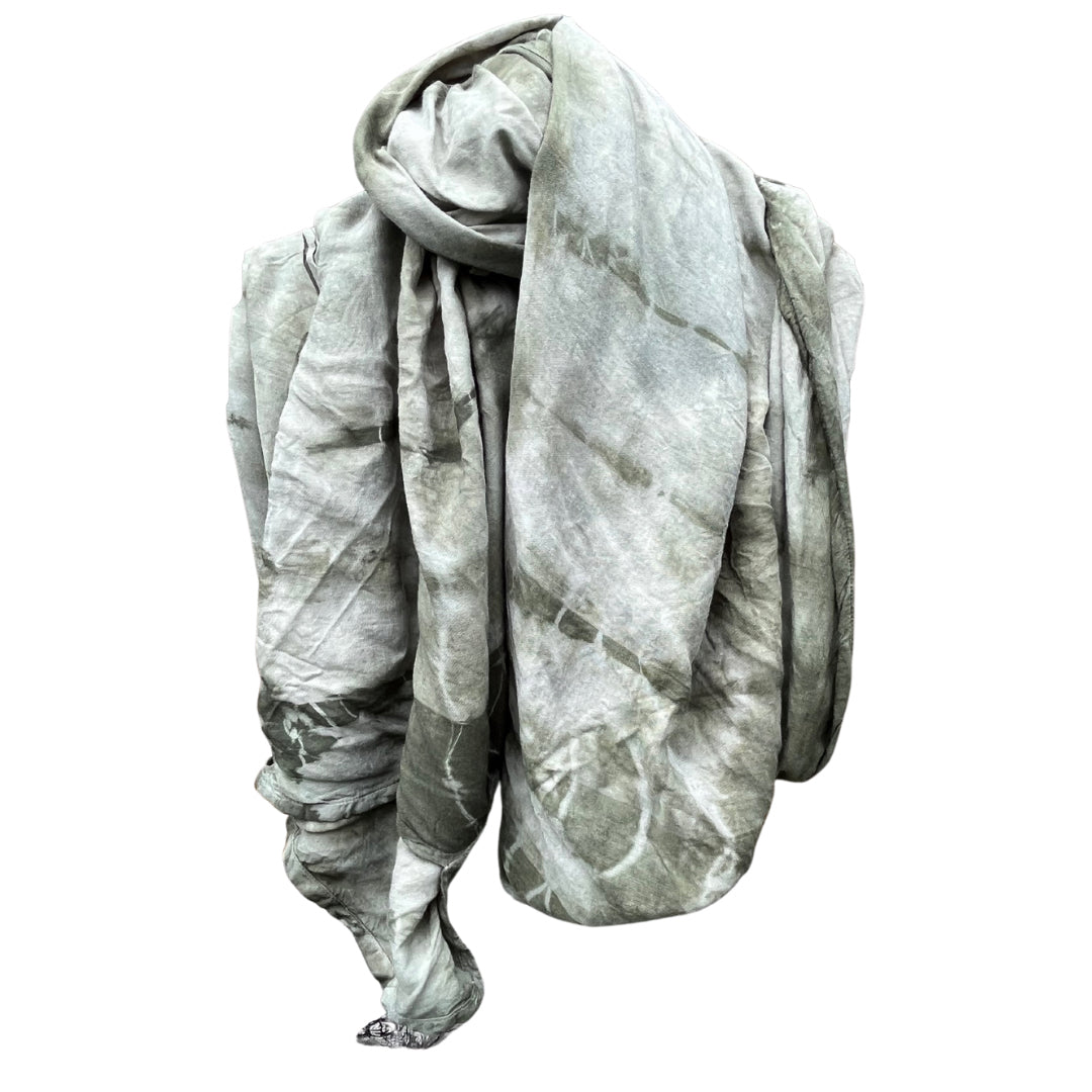 Green Tie Dye Scarf and Wrap - The Butterfly Wrap Number 5 - Tie Dye Sustainable Rayon Wrap by 1 Life