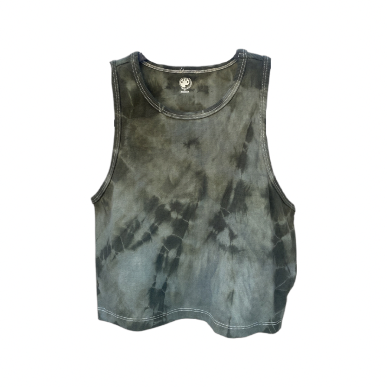 TieDye Crop Top in Olive + Sage - Tie Dye Cropped Tank by 1 Life