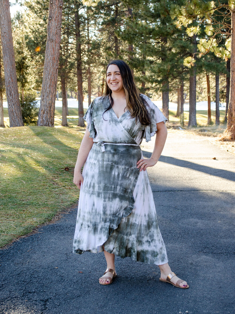 The Celebration Wrap Dress by 1 Life - Olive + Sage Colors