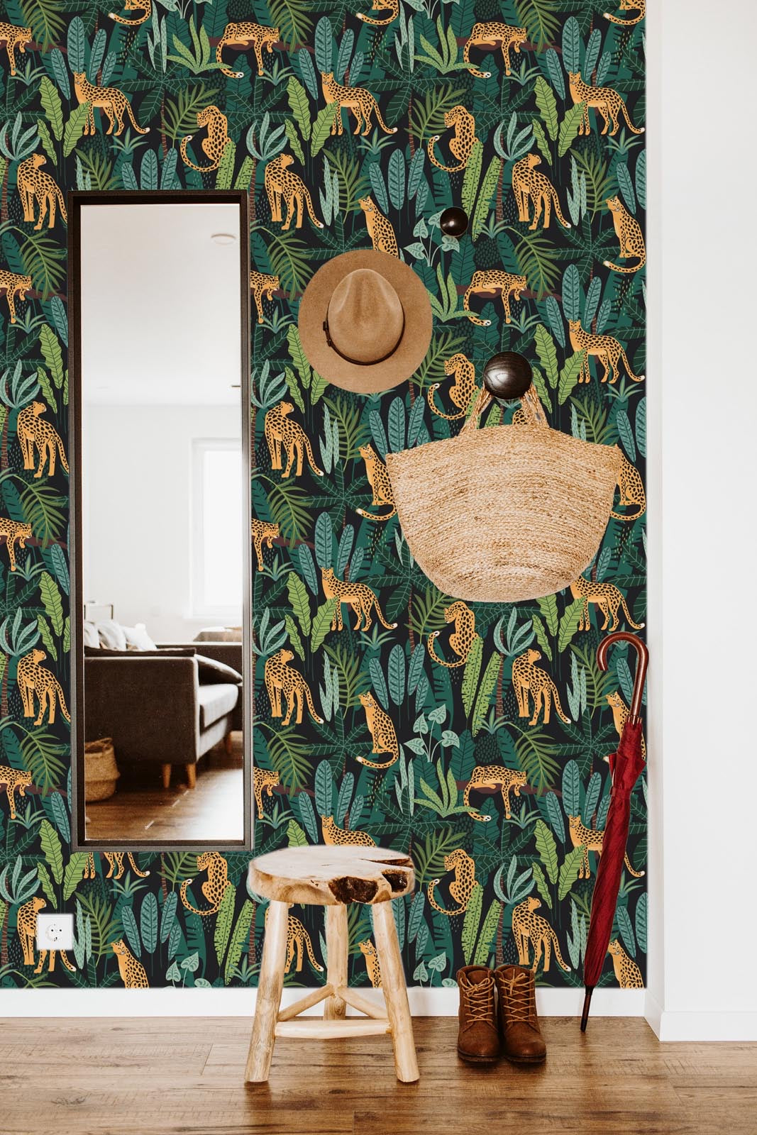 Jungle Print Peel and Stick or Traditional Wallpaper