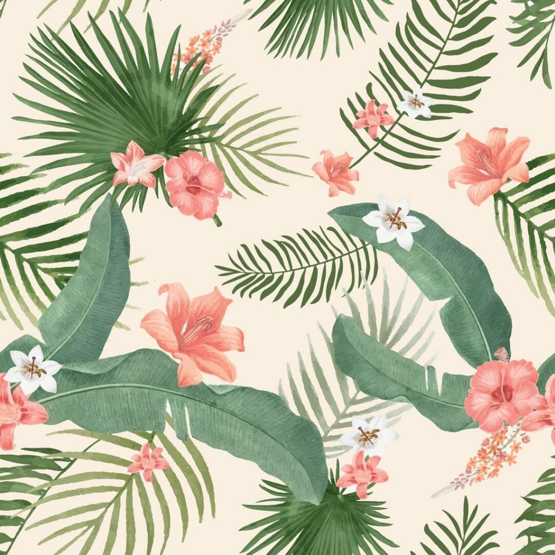 Classy Vintage-Inspired Tropical Peel and Stick or Traditional Wallpaper