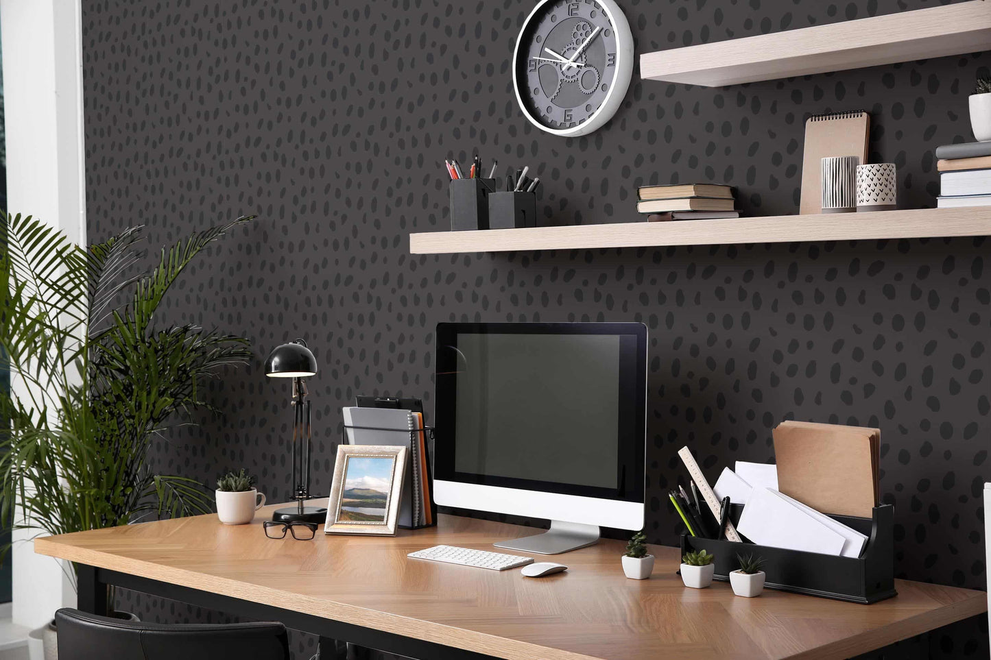 Chic Cheetah Print Wallpaper for Camper or Home - Black Peel and Stick or Traditional Wallpaper