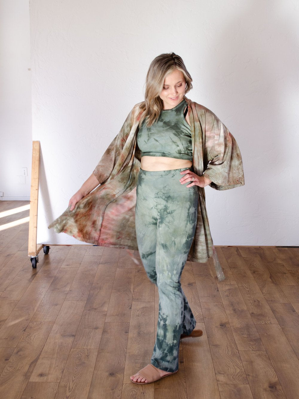 The Luxurious Robe in High Desert Colors - Tie Dye Rayon Robe by 1 Life