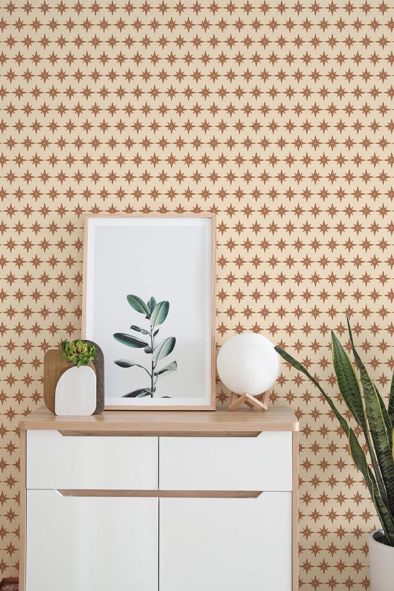 Neutral Star Wallpaper for Camper or Home - Peel and Stick or Traditional Wallpaper
