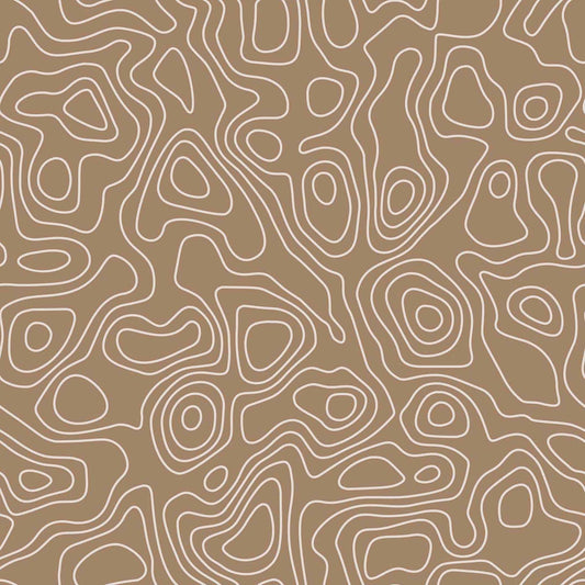 Camper van or Home Wallpaper - Abstract Topography Wallpaper for Camper or Home - Neutral Brown and White - Peel and Stick or Traditional Wallpaper