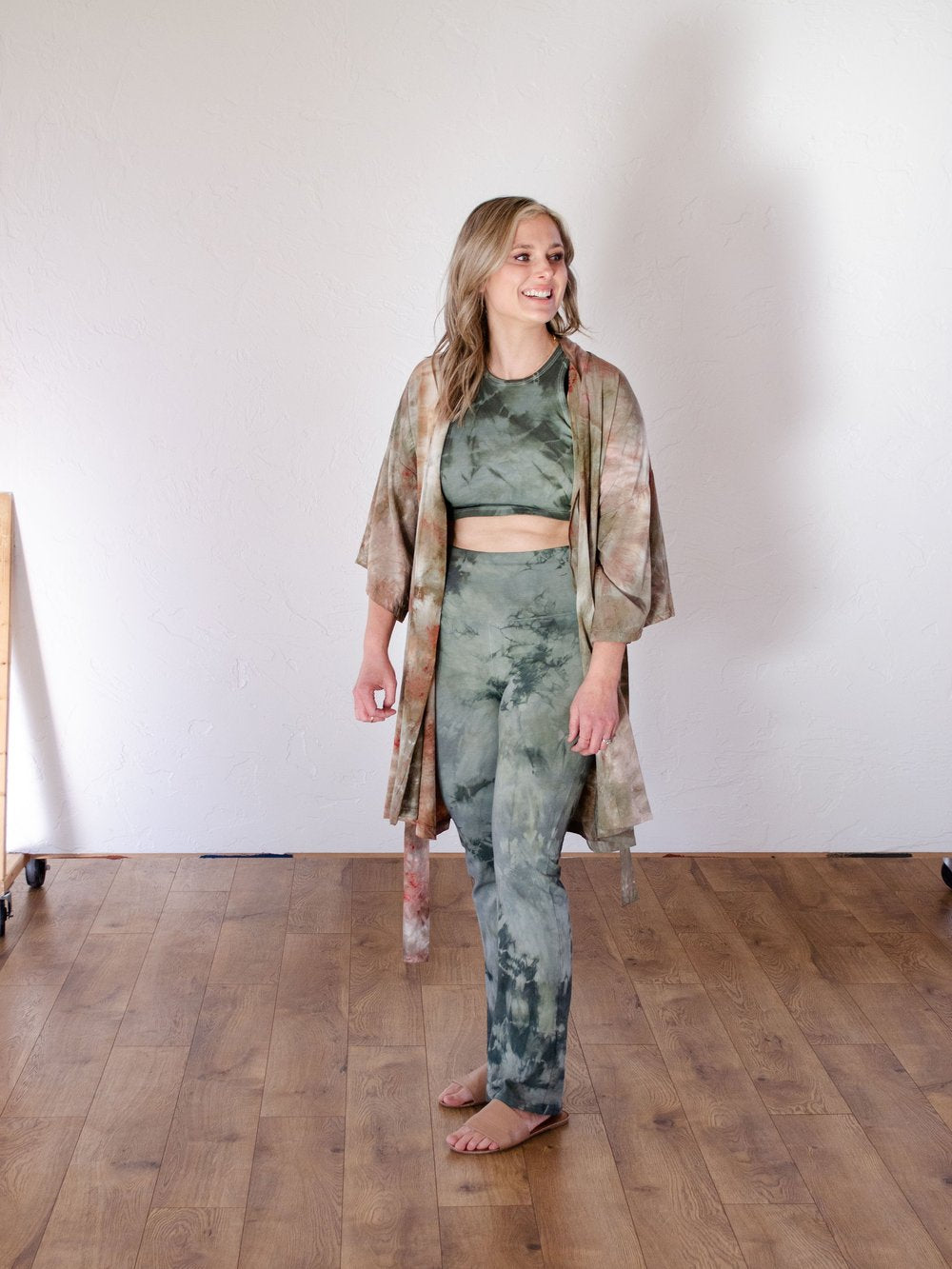 The Luxurious Robe in High Desert Colors - Tie Dye Rayon Robe by 1 Life