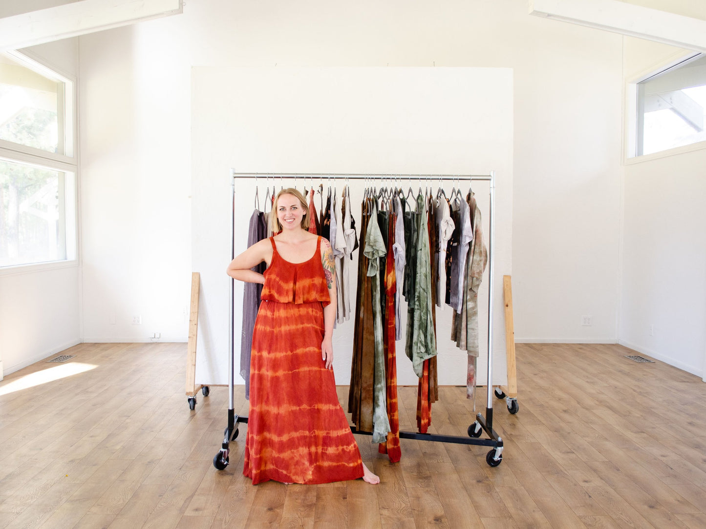 Hand-Dyed Dress in Painted Hills Colors by 1 Life - Tie Dye Dress