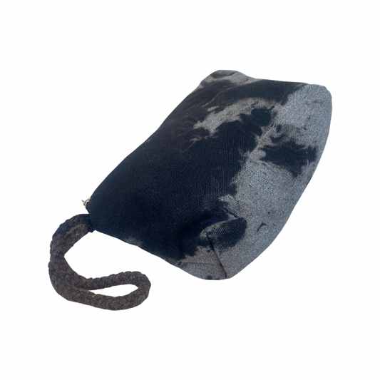 Small Tie Dye Bag - Bleached Clutch by 1 Life - Black Zipper Bag