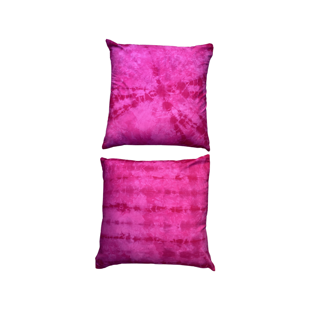 Bright Pink Tie Dye Pillowcases - Set of 2 Hand-Dyed Pillowcases - Bougainvillea Cases by 1 Life