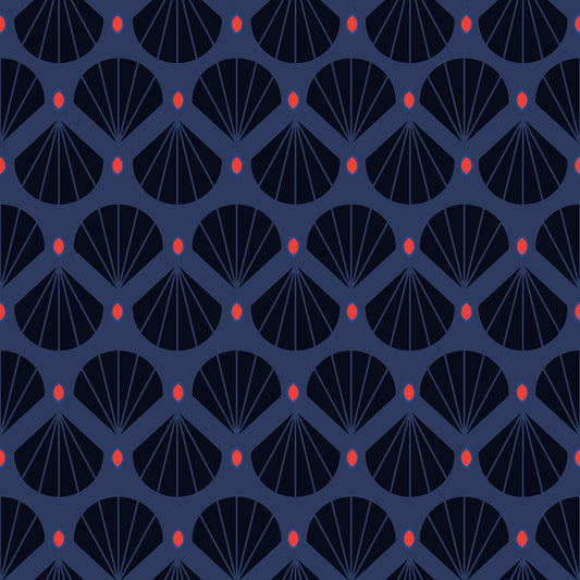Vintage-Inspired Shell Nautical Peel and Stick or Traditional Wallpaper