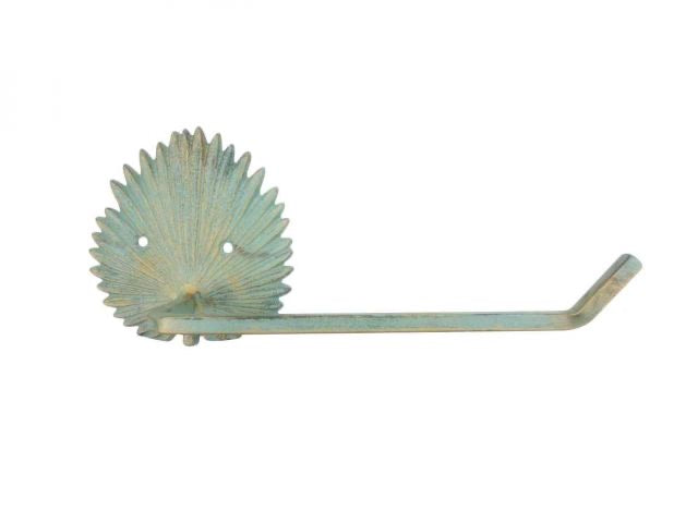 Cast Iron 10.5” Tropical Palm Toilet Paper Holder