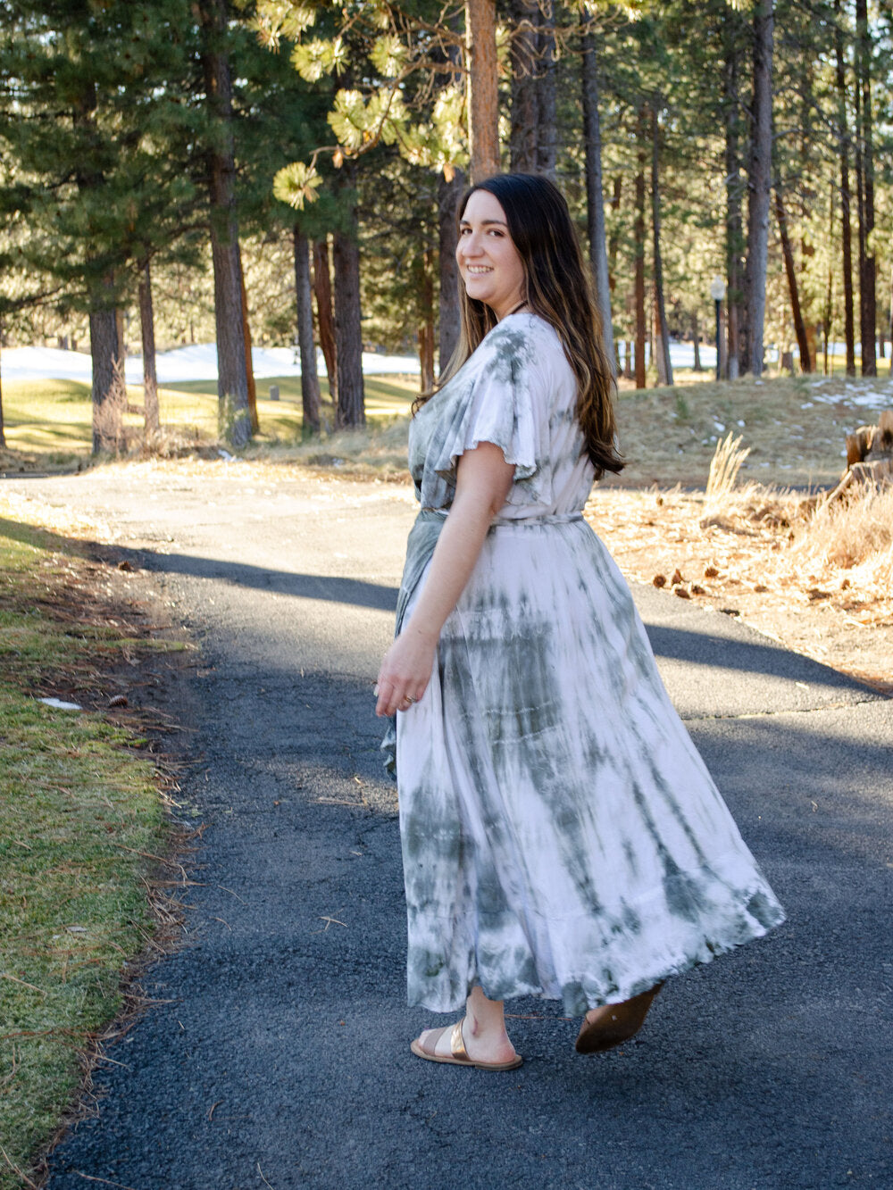 The Celebration Wrap Dress by 1 Life - Olive + Sage Colors