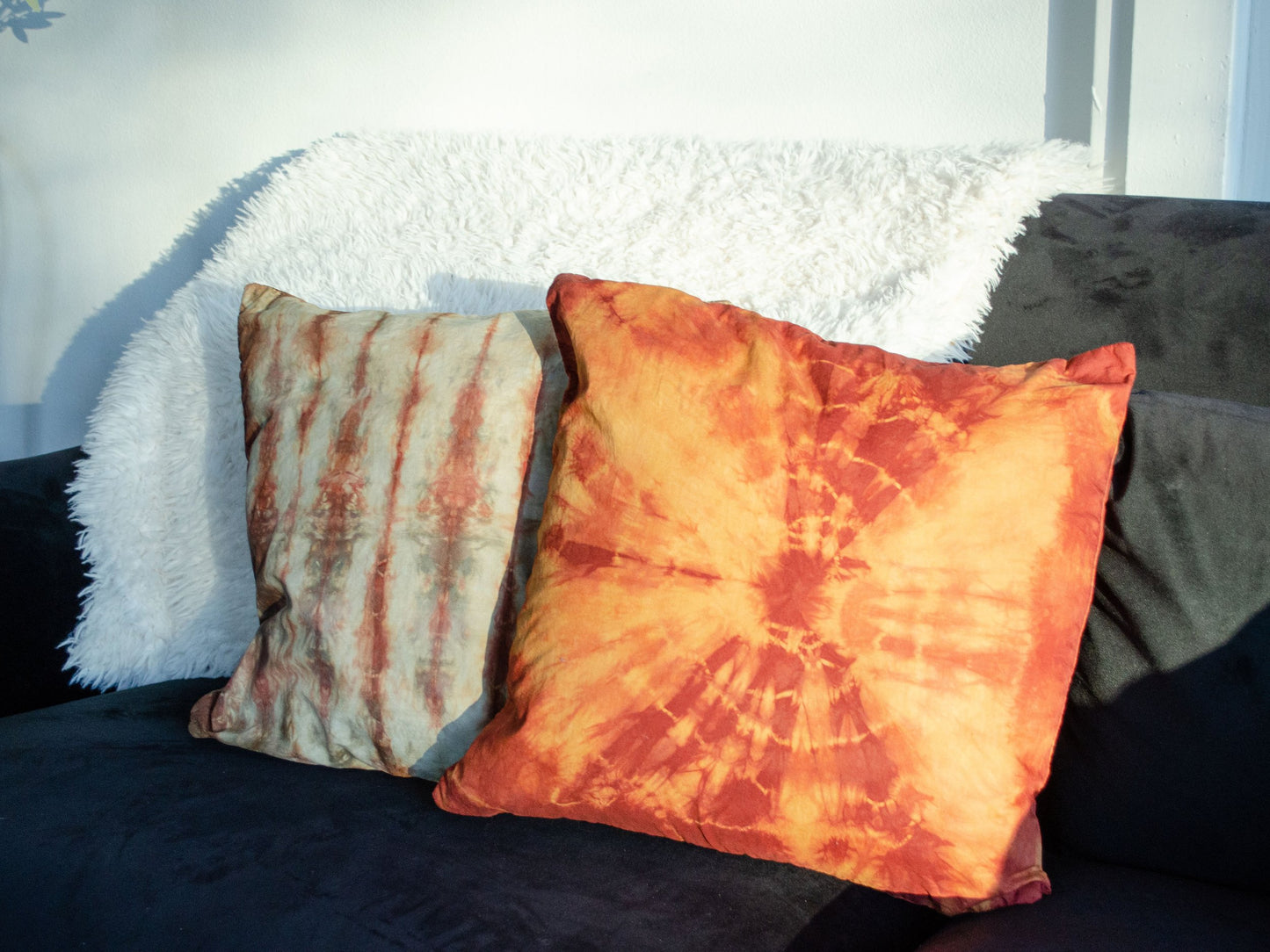 2 Hand-Dyed Pillowcases - Tie Dye Pillowcases in Lava Rock Colors by 1 Life