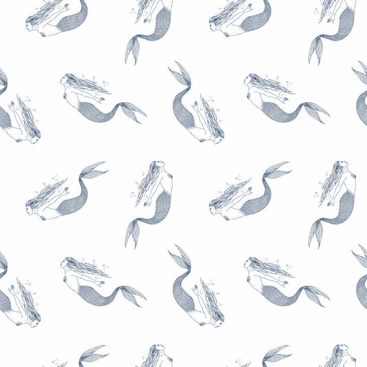 Mermaid Peel and Stick or Traditional Wallpaper