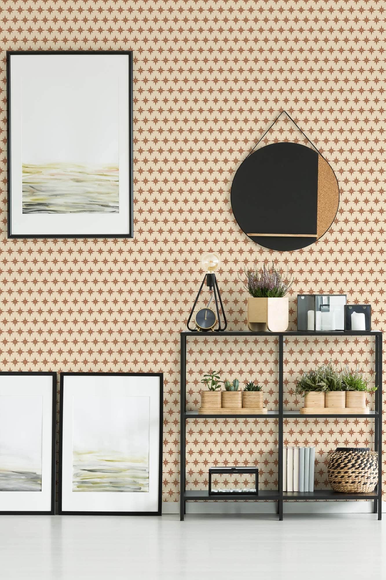 Neutral Star Wallpaper for Camper or Home - Peel and Stick or Traditional Wallpaper