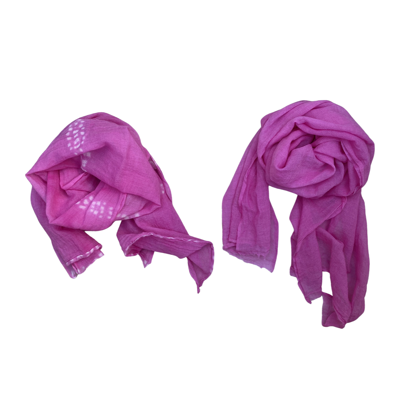 Patterned One-of-a-Kind Hand-Dyed Wool Gauze Scarf in Electric Orchid by 1 Life - Hand-Dyed Wool Scarf for Warm or Cold Weather