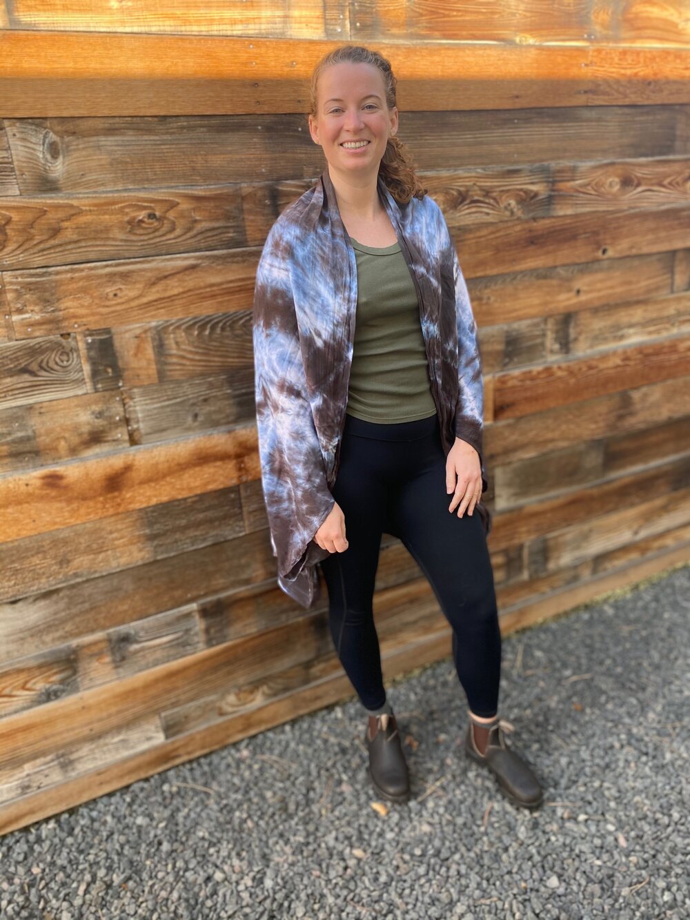 The Gray Day TieDye Scarf and Wrap - The Butterfly Wrap Number 8 - Tie Dye Sustainable Rayon Wrap by 1 Life