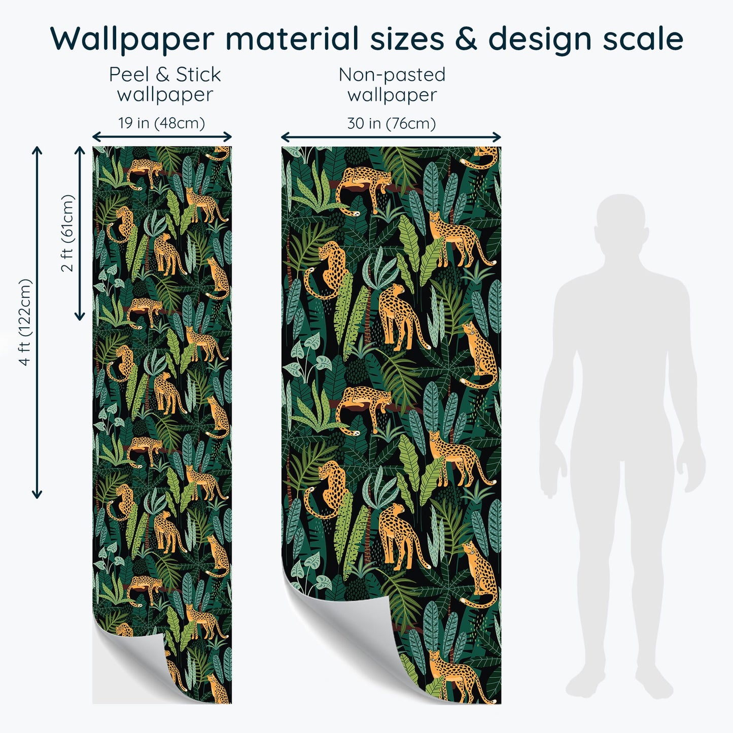 Jungle Print Peel and Stick or Traditional Wallpaper