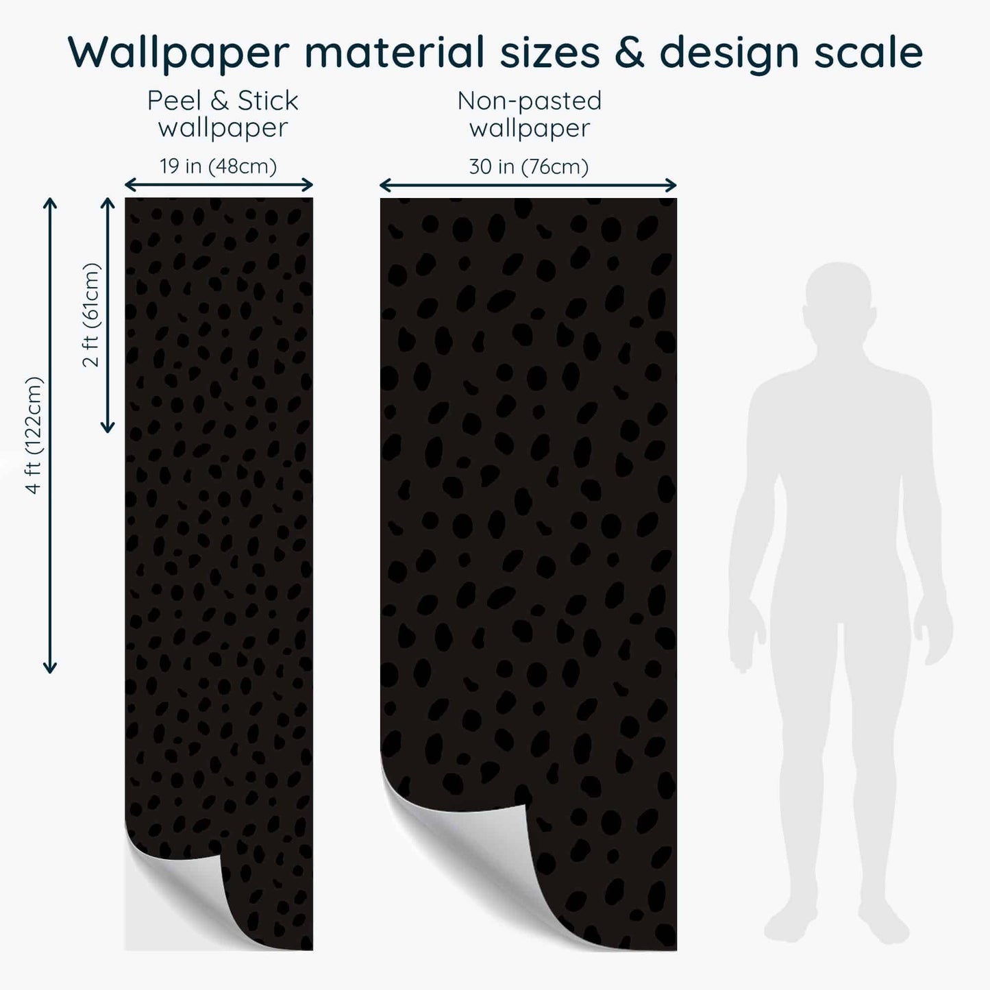 Chic Cheetah Print Wallpaper for Camper or Home - Black Peel and Stick or Traditional Wallpaper