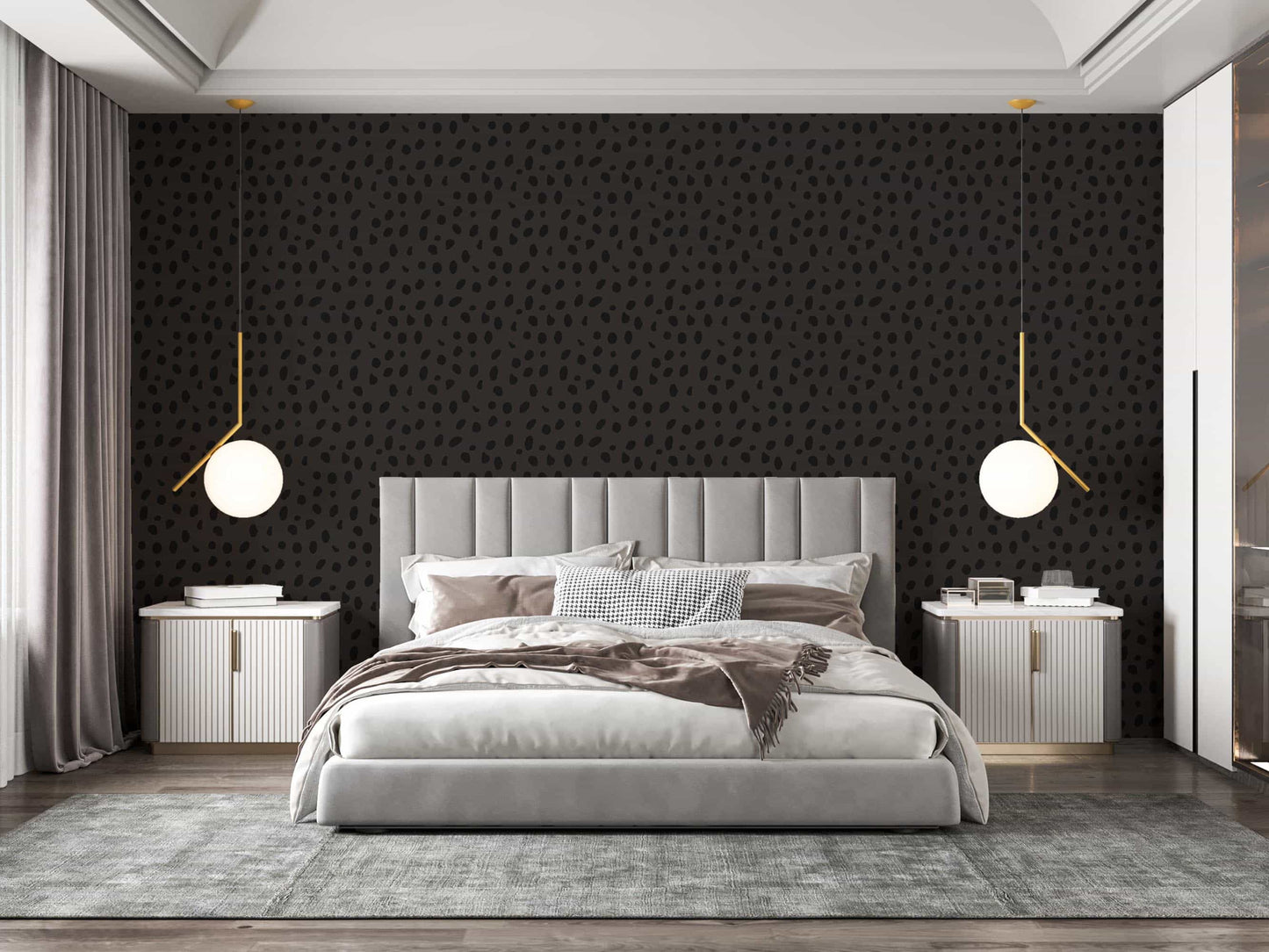 Chic Cheetah Print Wallpaper for Camper or Home - Black Peel and Stick or Traditional Wallpaper