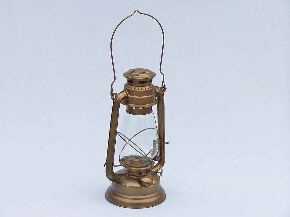 Brass Lantern - Authentic 19” Antique Brass Hurricane Lantern for your Home, Beach Home, Cottage, RV, or to be used while Camping
