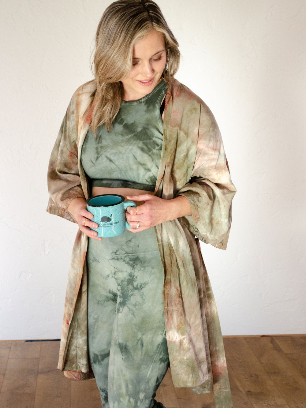 TieDye Crop Top in Olive + Sage - Tie Dye Cropped Tank by 1 Life