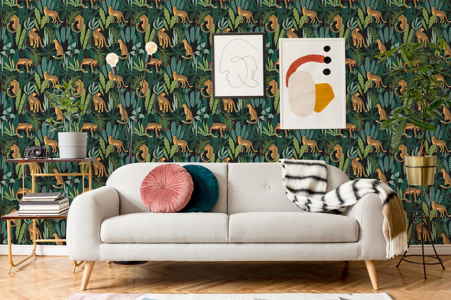 Jungle Print Peel and Stick or Traditional Wallpaper