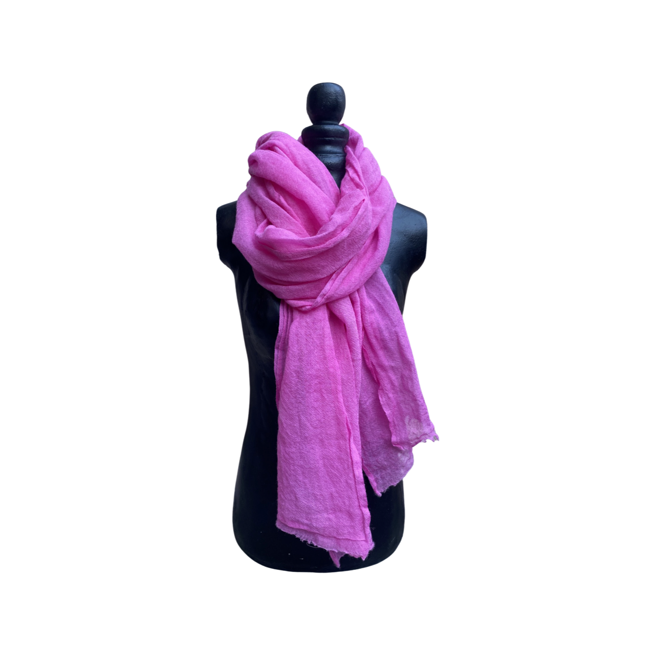 One-of-a-Kind Hand-Dyed Wool Gauze Scarf in Electric Orchid by 1 Life - Hand-Dyed Wool Scarf for Warm or Cold Weather