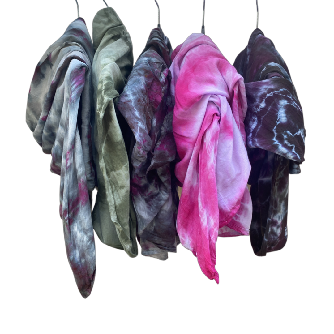 2-in-1 Tie Dyed Scarf and Wrap - The Butterfly Wrap Number 4 - Tie Dye Sustainable Rayon Wrap by 1 Life