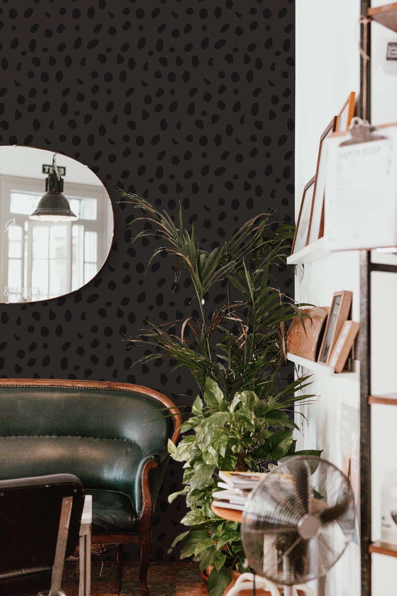 Chic Cheetah Print Wallpaper for Camper or Home - Black Peel and Stick or Traditional Wallpaper