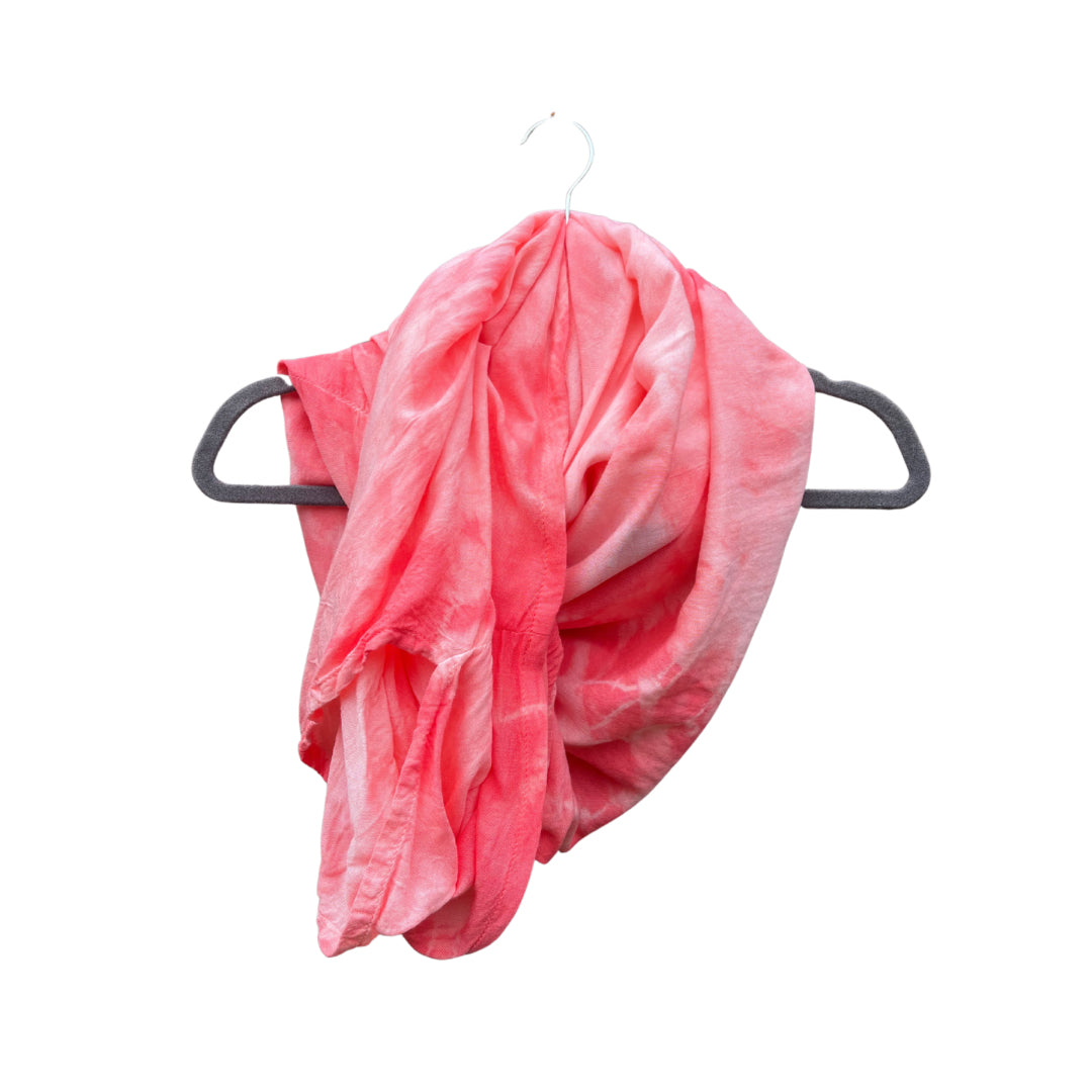 Coral Tie Dye Scarf and Wrap - The Butterfly Wrap Number 6 - Tie Dye Sustainable Rayon Wrap by 1 Life