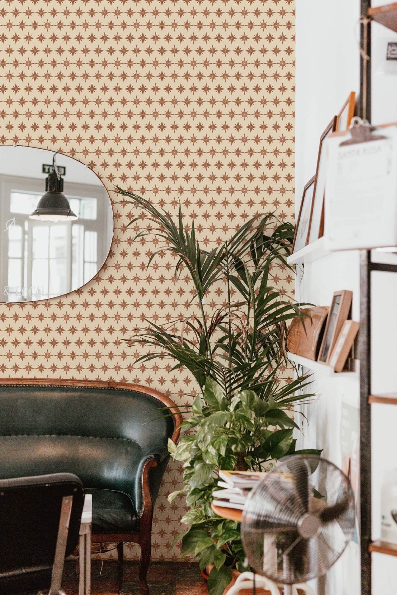 Neutral Star Wallpaper for Camper or Home - Peel and Stick or Traditional Wallpaper