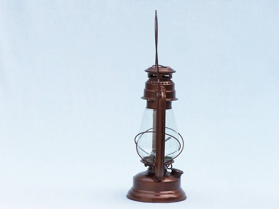 Authentic 19” Hurricane Oil Lantern in Antique Copper for your Home, Beach Home, Cottage, RV, or to be used while Camping