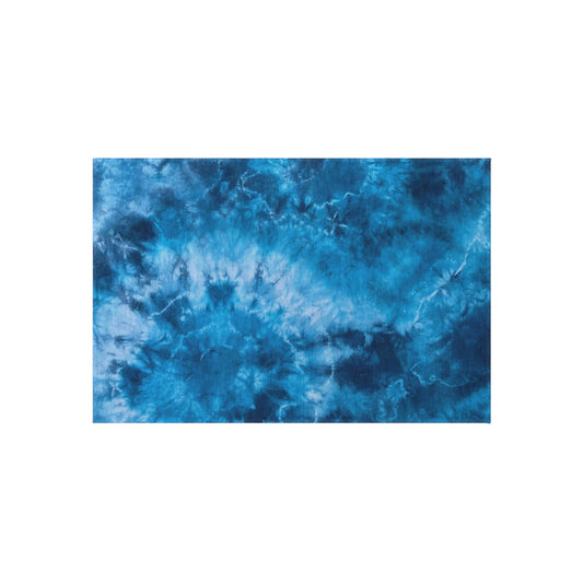 Vibrant Blue Tie Dye Outdoor Rug