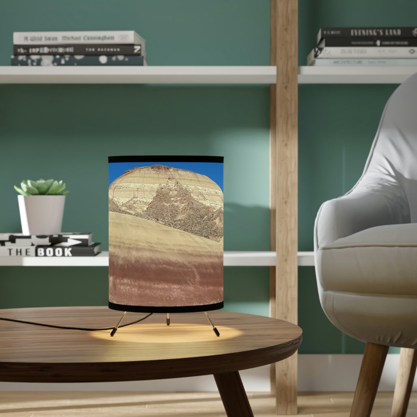 Painted Hills Tripod Lamp with High-Res Printed Shade, US\CA plug