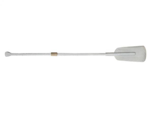 Rustic Wooden Whitewashed Decorative Boat Rowing Oar with Hooks 62" for your Home, RV, Boathouse, or Office
