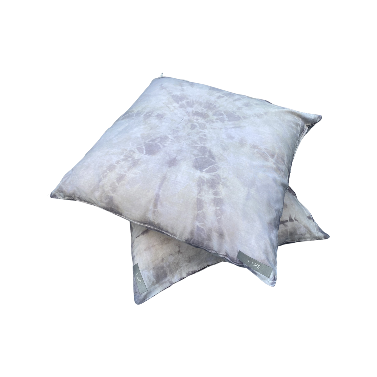 2 Tie Dyed Pillowcases in Gray Day by 1 Life