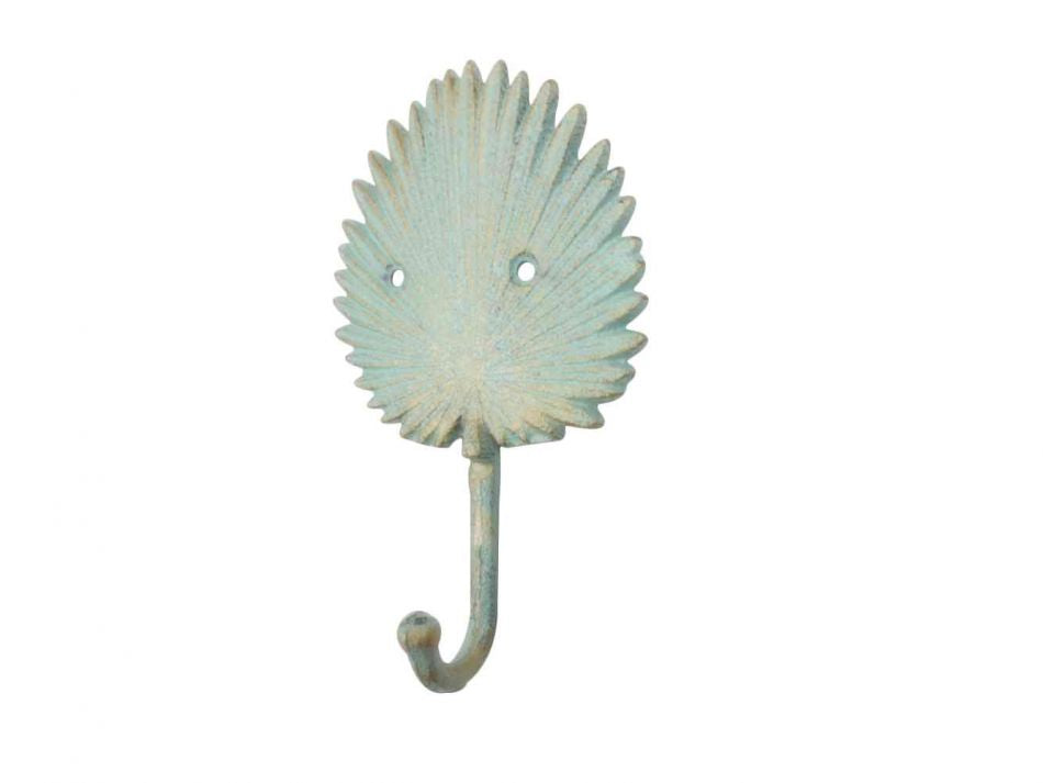 Wall-Mounted Cast Iron Decorative Metal Palm Frond Hook 7” for your Office, Home, Nursery, or Camper