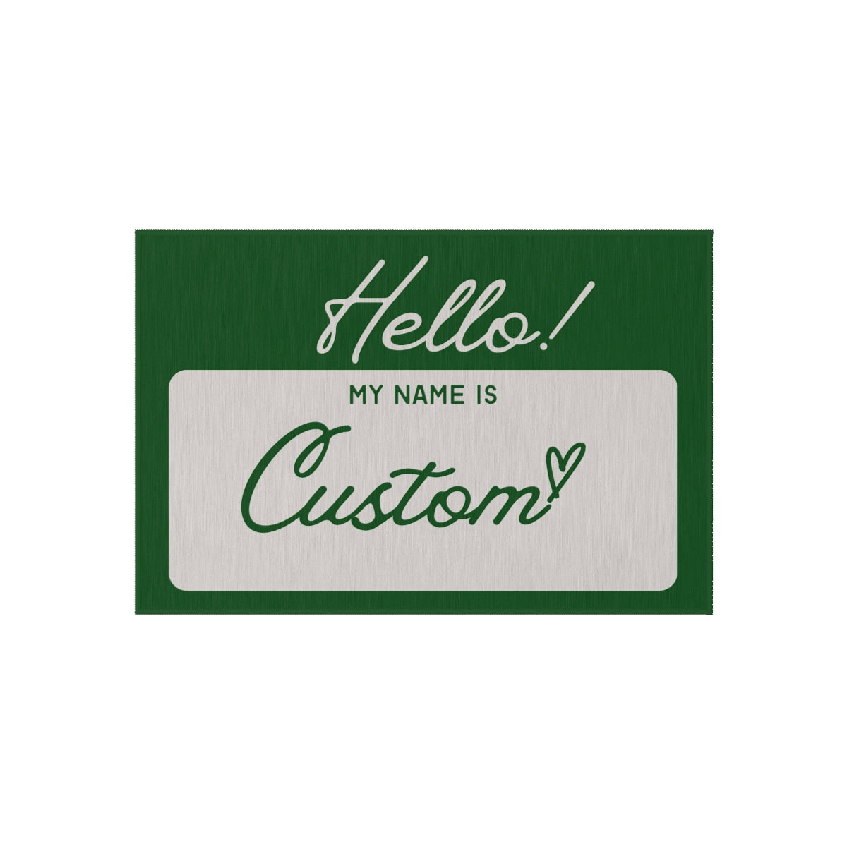 Hello My Name Is… Outdoor Rug - Custom for your Home, Campervan, RV, Vintage Trailer, Campsite, Glamping