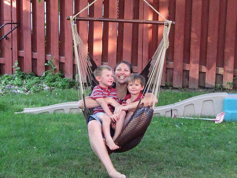 Indoor/Outdoor Mayan Hammock Chair with Wood Bar