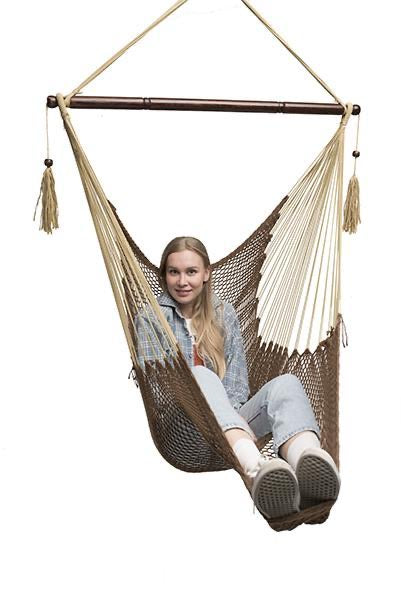 Indoor/Outdoor Mayan Hammock Chair with Wood Bar